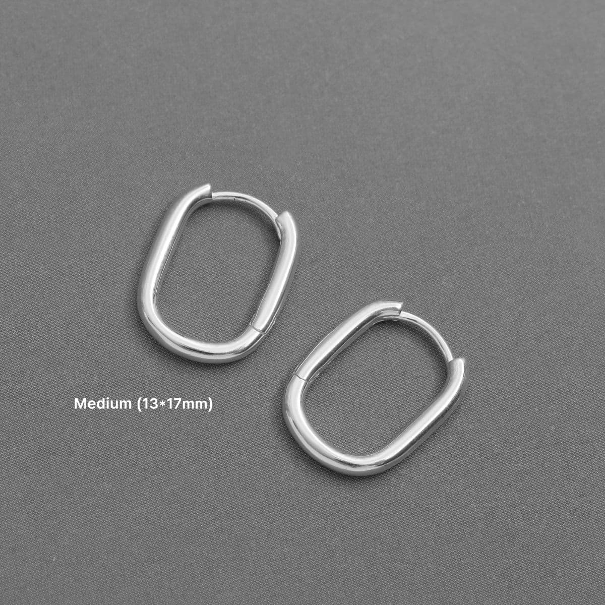 [SHG6613] Silver 925 Plain Oval One-Touch Earrings - 이미지 7