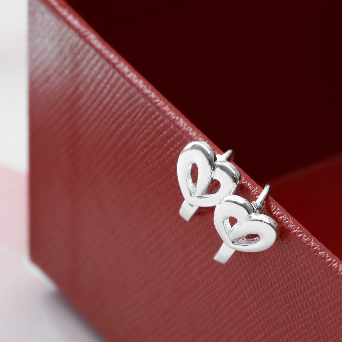 [SE0283] Silver 925 One-Line Heart One-Touch Earrings - 이미지 4