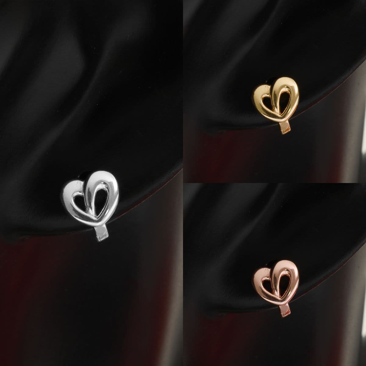 [SE0283] Silver 925 One-Line Heart One-Touch Earrings - 이미지 12