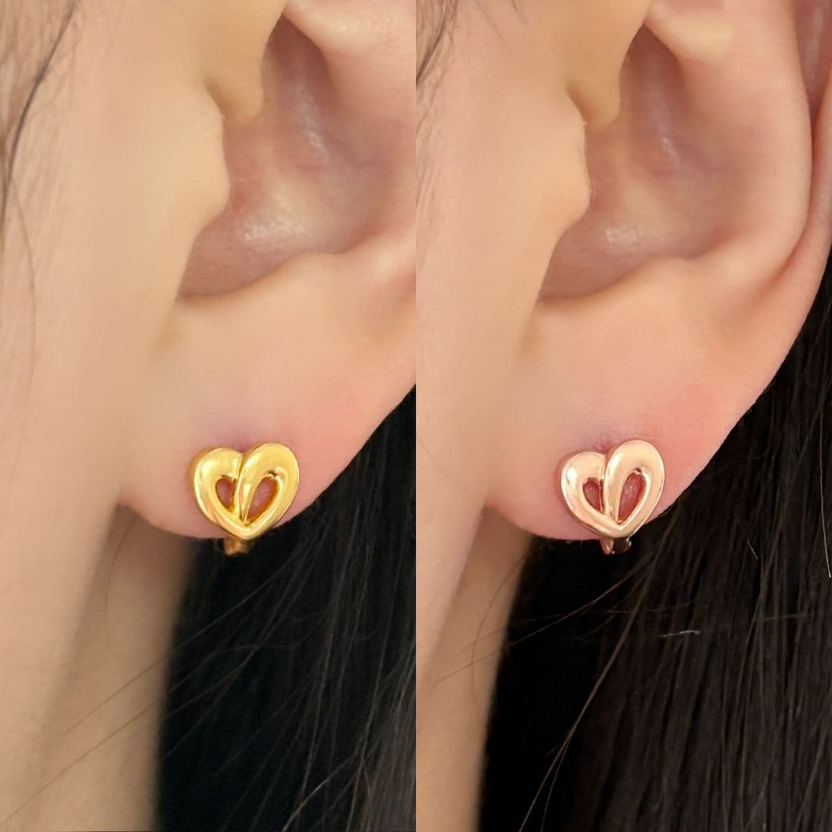 [SE0283] Silver 925 One-Line Heart One-Touch Earrings - 이미지 6