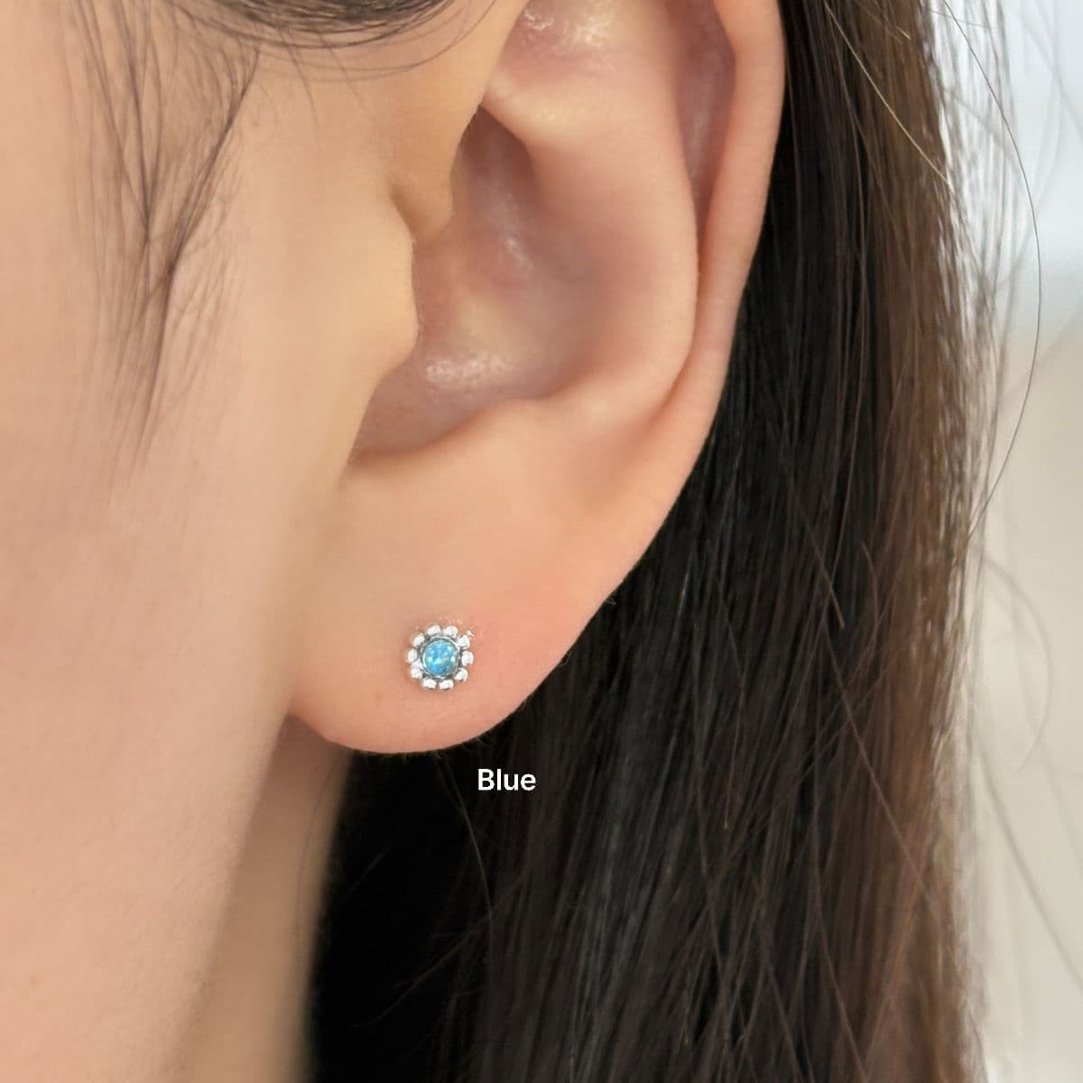 [SPC6607] Silver 925 Mini Dot Edge Cubic Piercing - 이미지 5