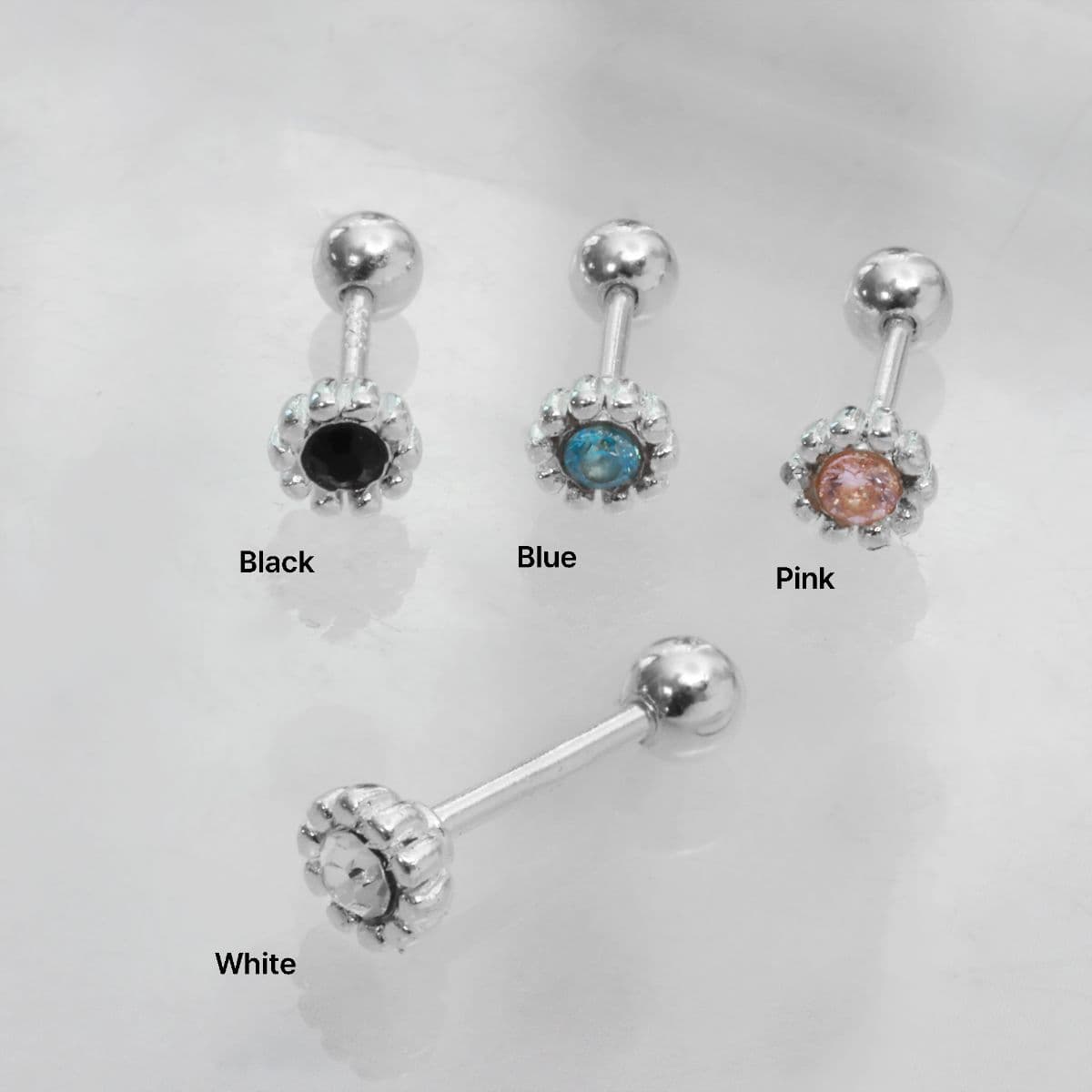 [SPC6607] Silver 925 Mini Dot Edge Cubic Piercing - 이미지 8