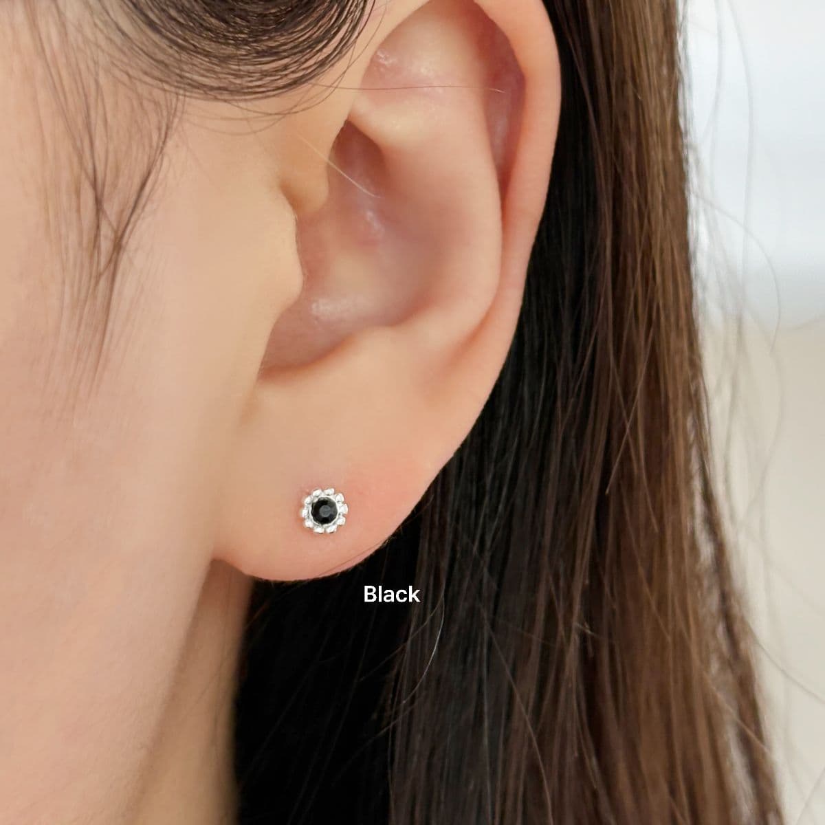 [SPC6607] Silver 925 Mini Dot Edge Cubic Piercing - 이미지 2
