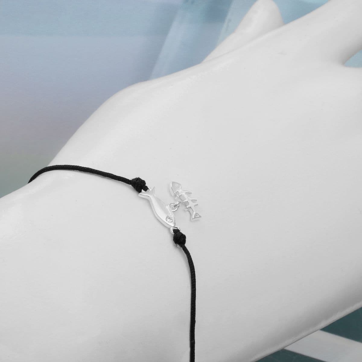 [SB6700] Silver 925 Fish and Thorn Black String Bracelet - 이미지 10