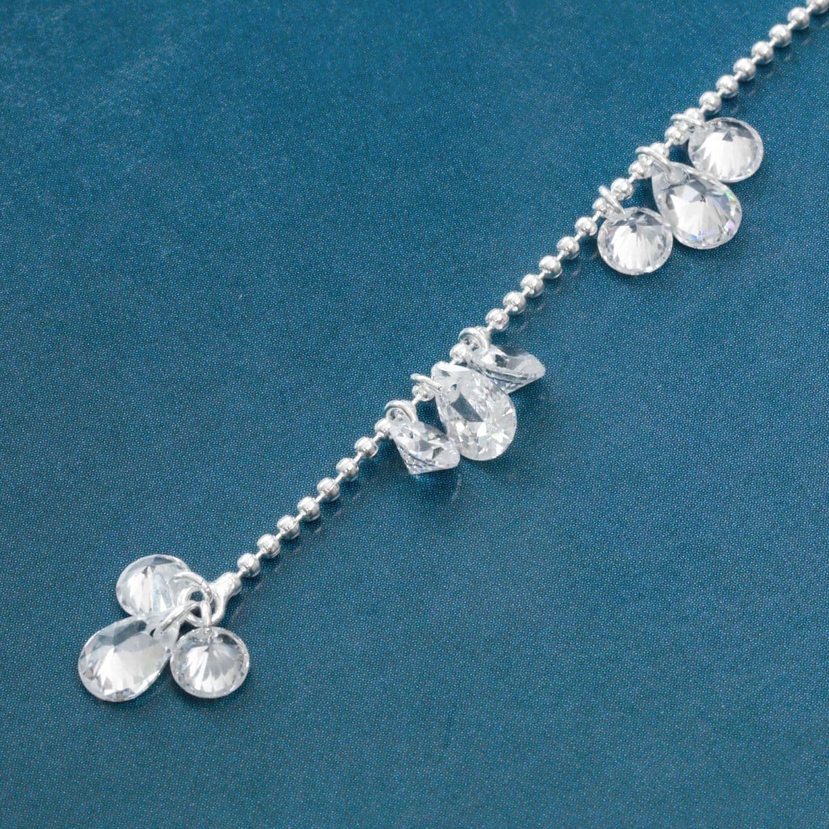 [SE6700] 925 Silver Cubic Bundle and Ball Chain Drop Earrings - 이미지 5