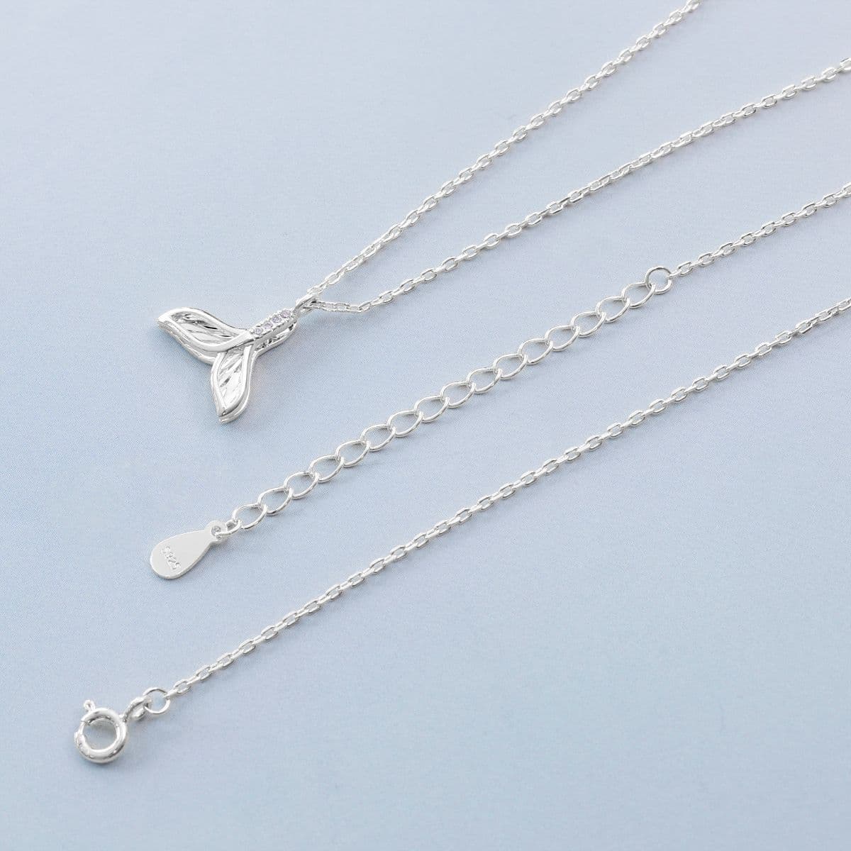 [SN6700] Silver 925 Thin and Cubic Whale Tail Necklace - 이미지 11