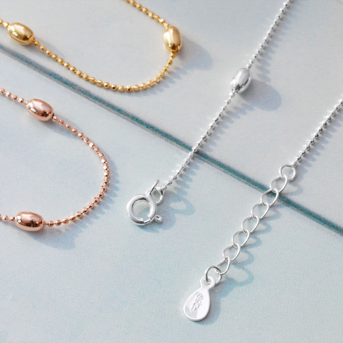 [SB6701] Silver 925 Mini Oval Station Ball Chain Bracelet - 이미지 9