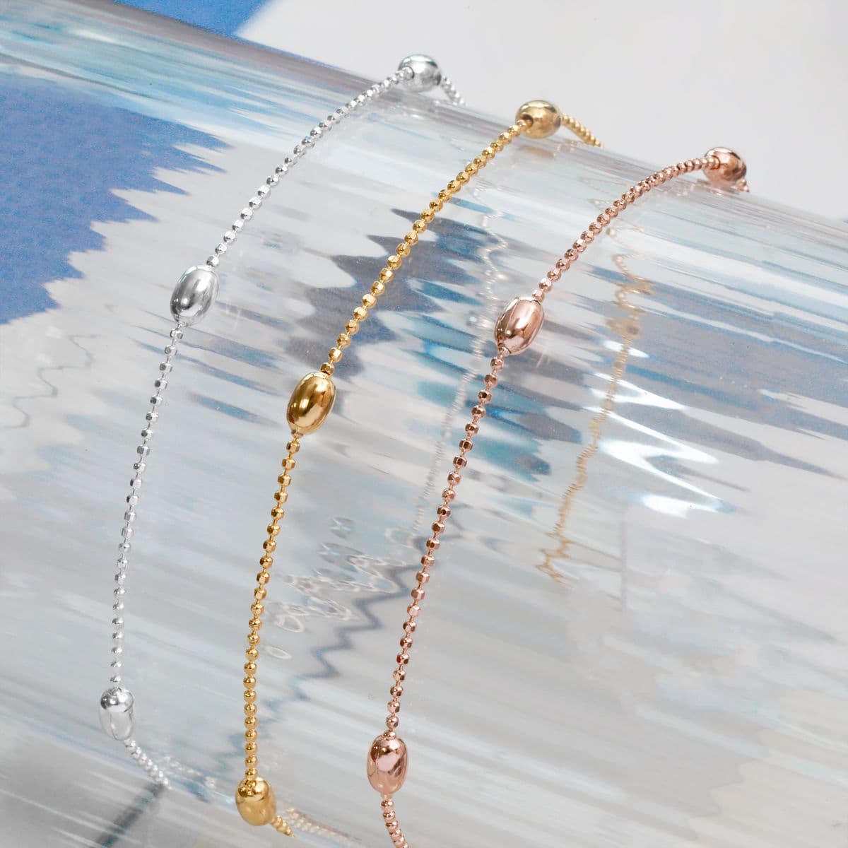 [SB6701] Silver 925 Mini Oval Station Ball Chain Bracelet - 이미지 8