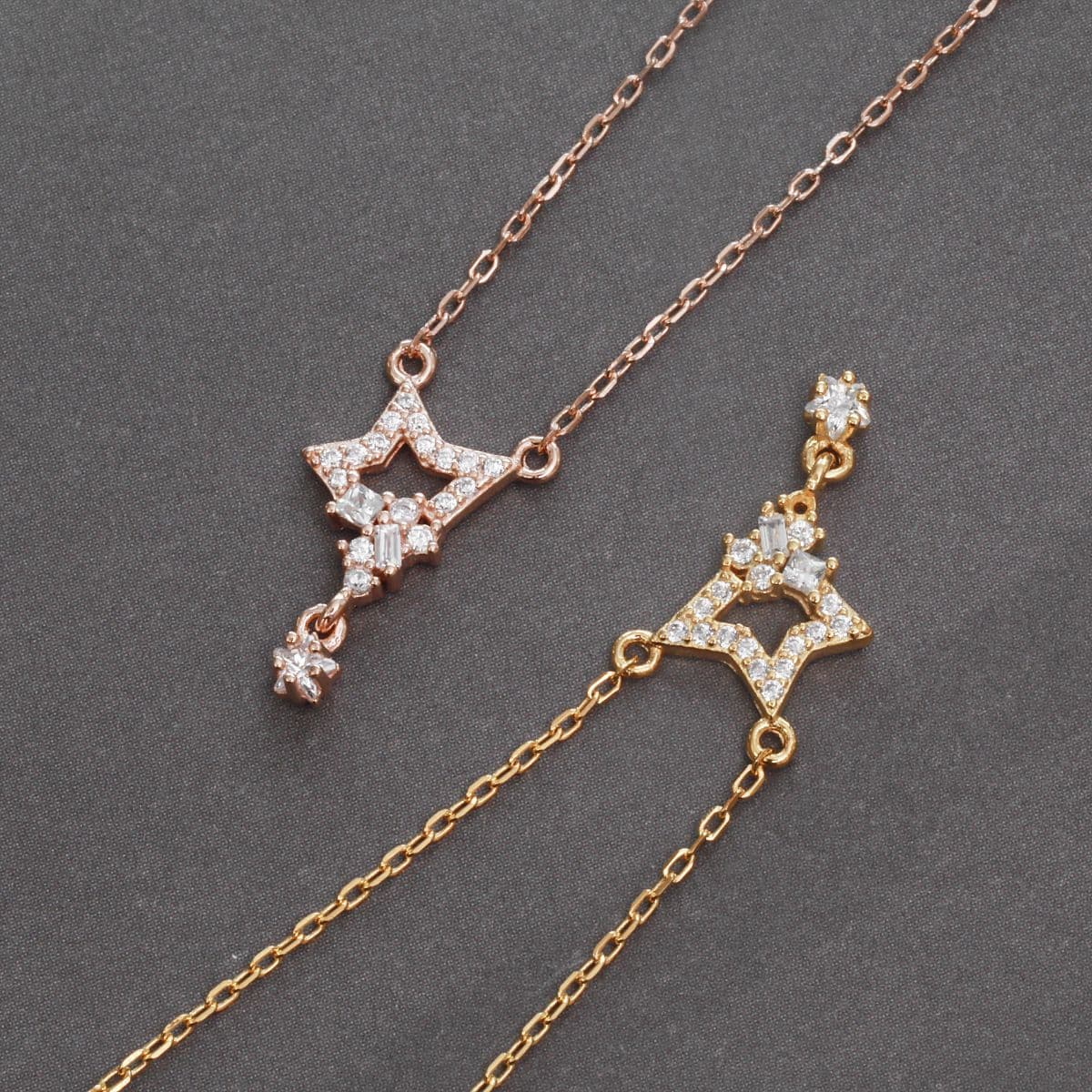 [SN6701] Silver 925 Cubic Broken Star Necklace - 이미지 7