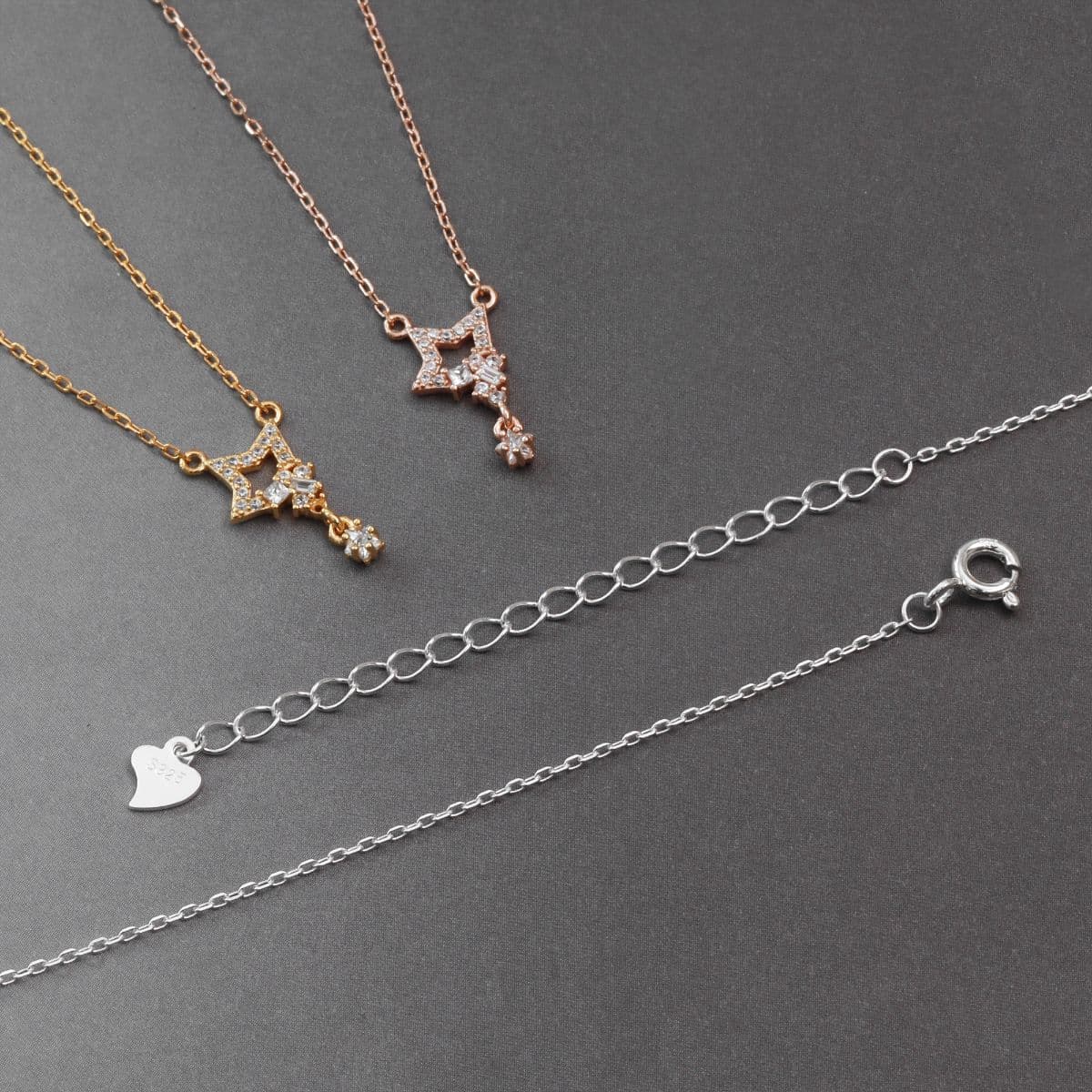 [SN6701] Silver 925 Cubic Broken Star Necklace - 이미지 10