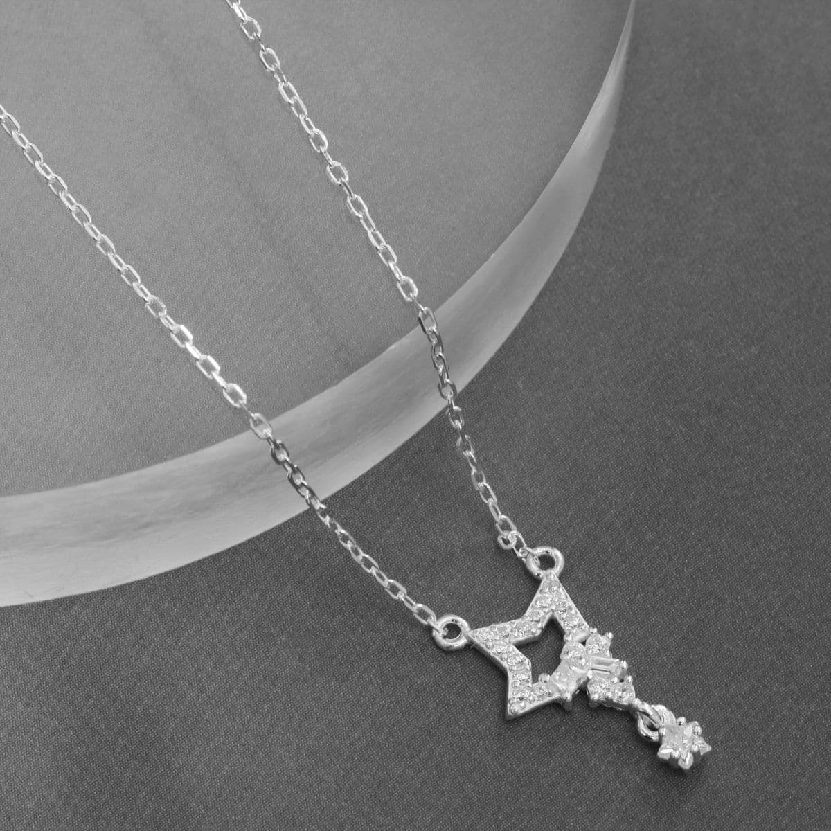 [SN6701] Silver 925 Cubic Broken Star Necklace - 이미지 5