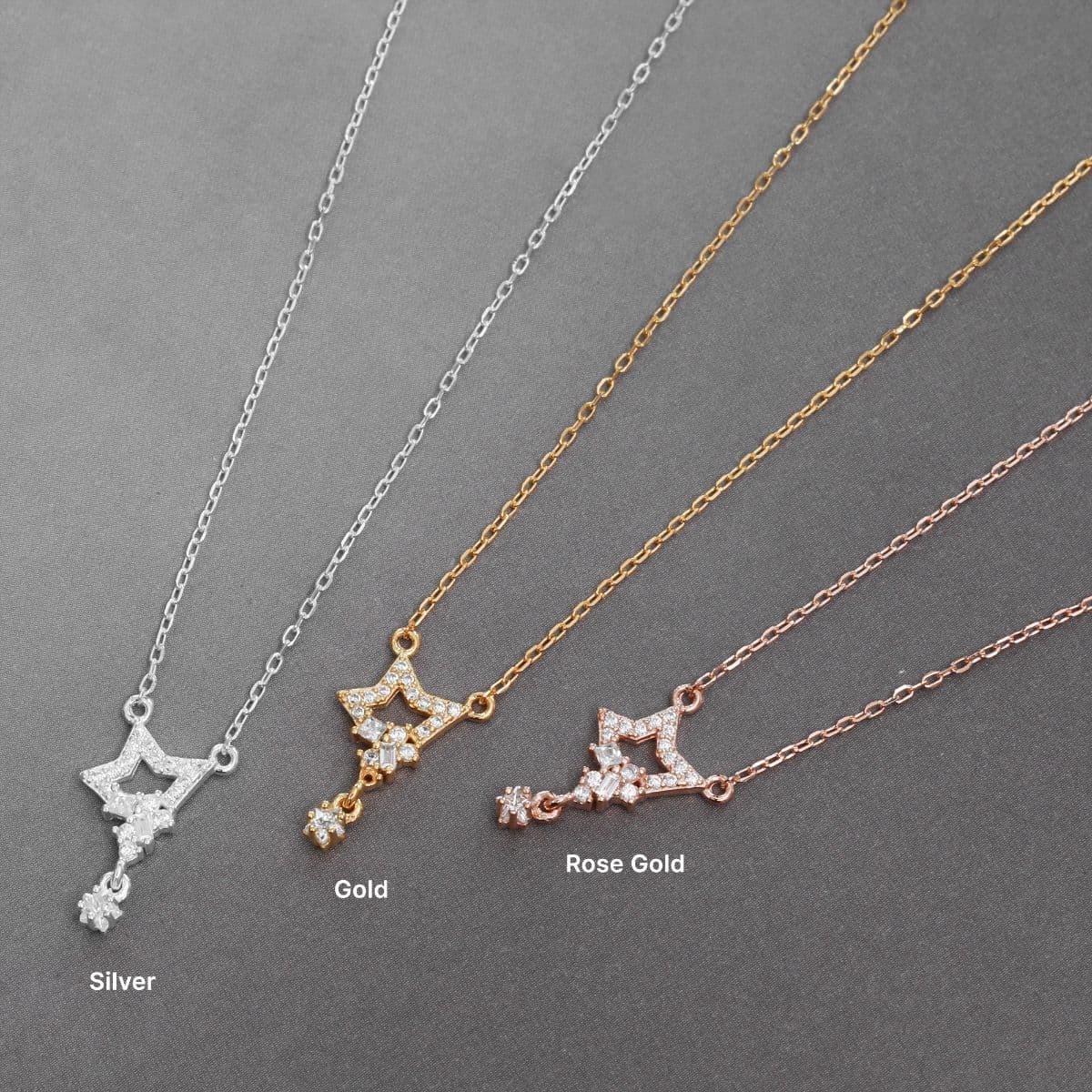 [SN6701] Silver 925 Cubic Broken Star Necklace - 이미지 9