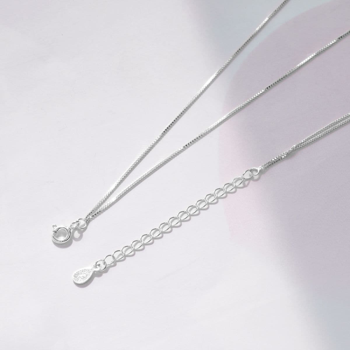 [SN0143] Silver 925 Heart Double Layered Chain Necklace - 이미지 9