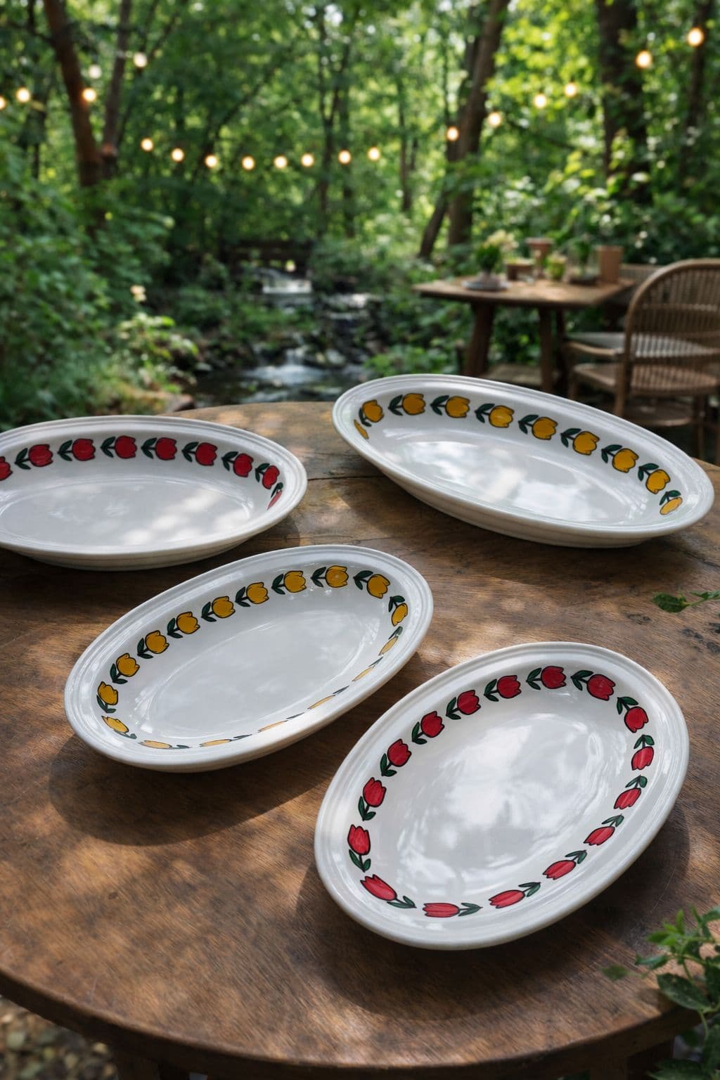 (Production) Tulip Line Oval Plate (2 colors) - 이미지 1