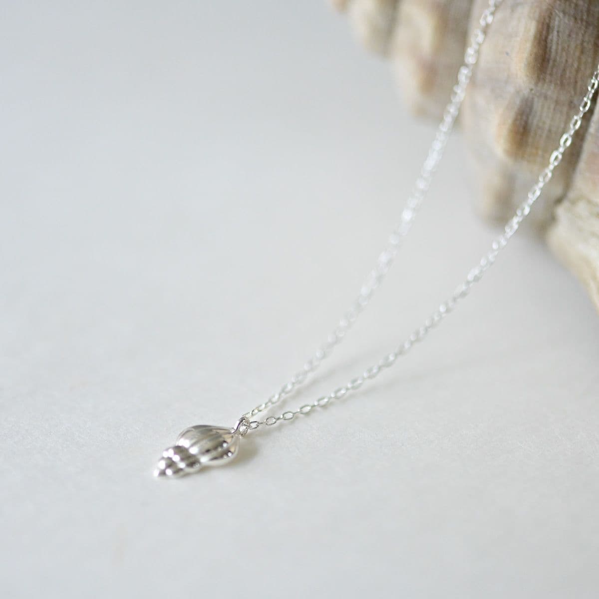 925 Silver Seashell Necklace - 이미지 4
