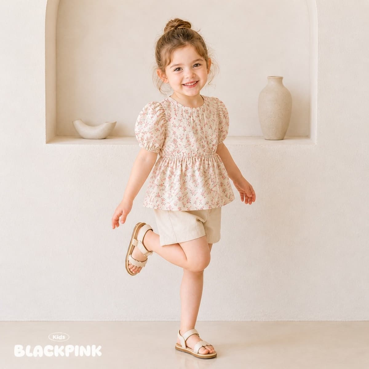 2026 SUMMER Small Floral Puff Blouse - 이미지 4
