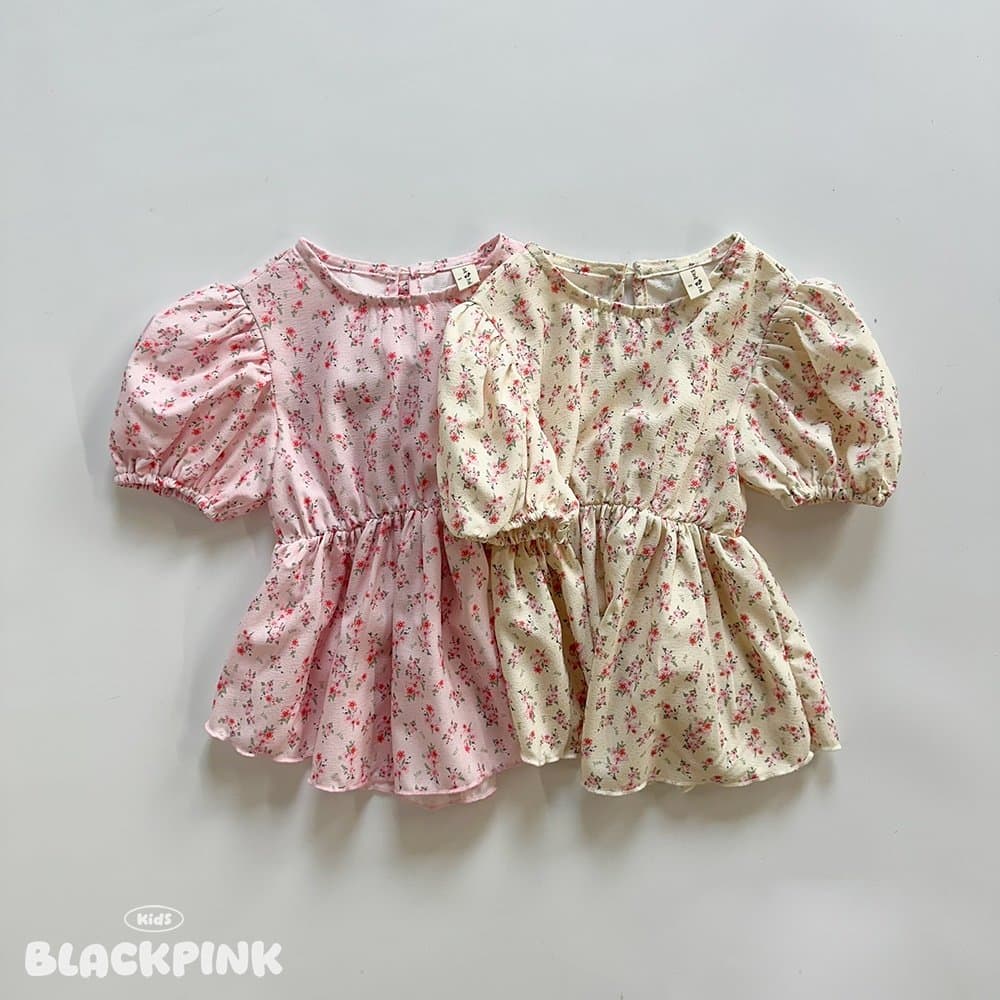 2026 SUMMER Small Floral Puff Blouse - 이미지 1