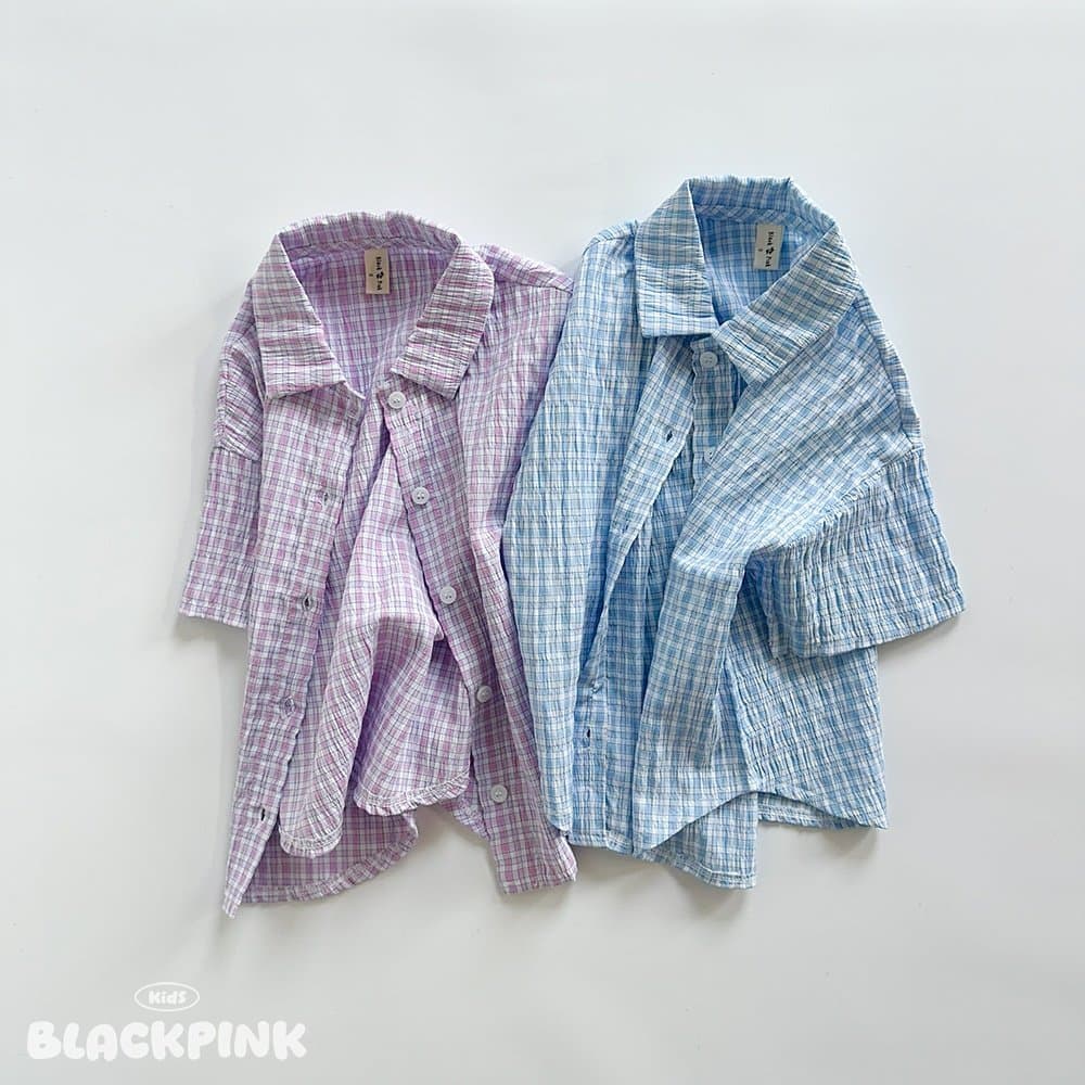 2026 SUMMER Seersucker Check Shirt - 이미지 1