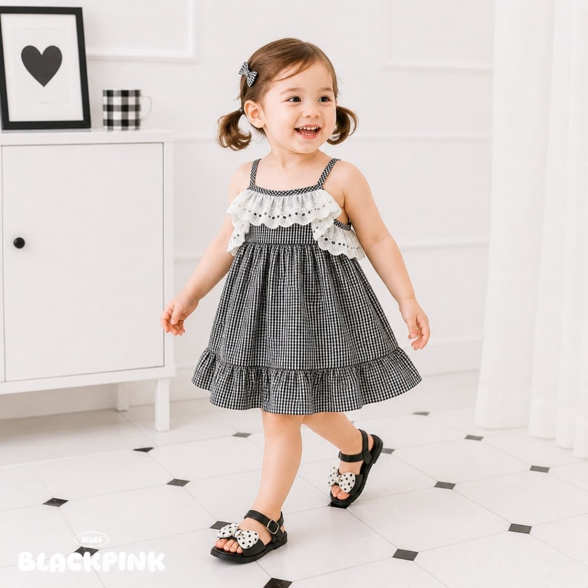 2026 SUMMER Milk Tea Lace Dress - 이미지 1