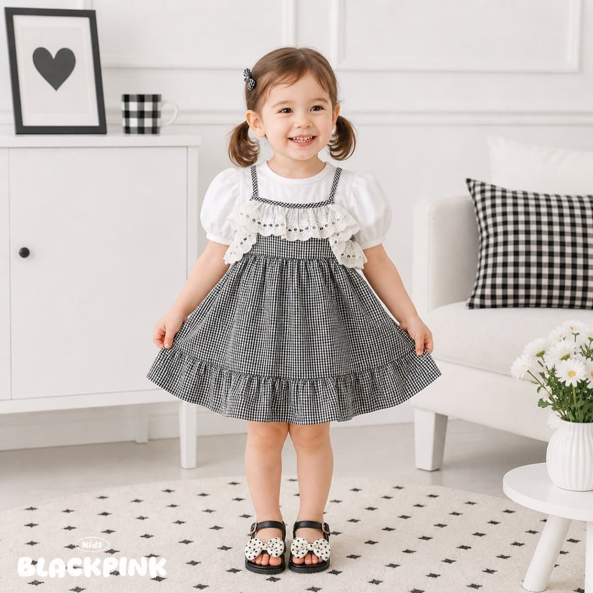 2026 SUMMER Milk Tea Lace Dress - 이미지 6