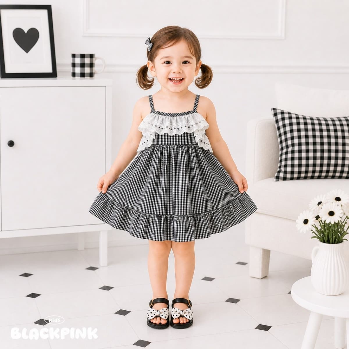 2026 SUMMER Milk Tea Lace Dress - 이미지 12