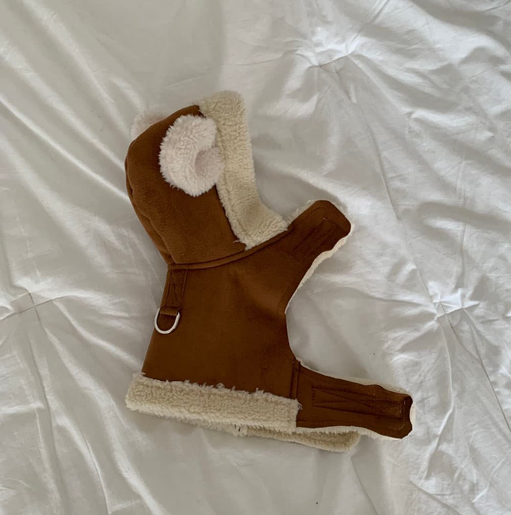 곰돌이 무스탕 하네스 조끼 - 이미지 8