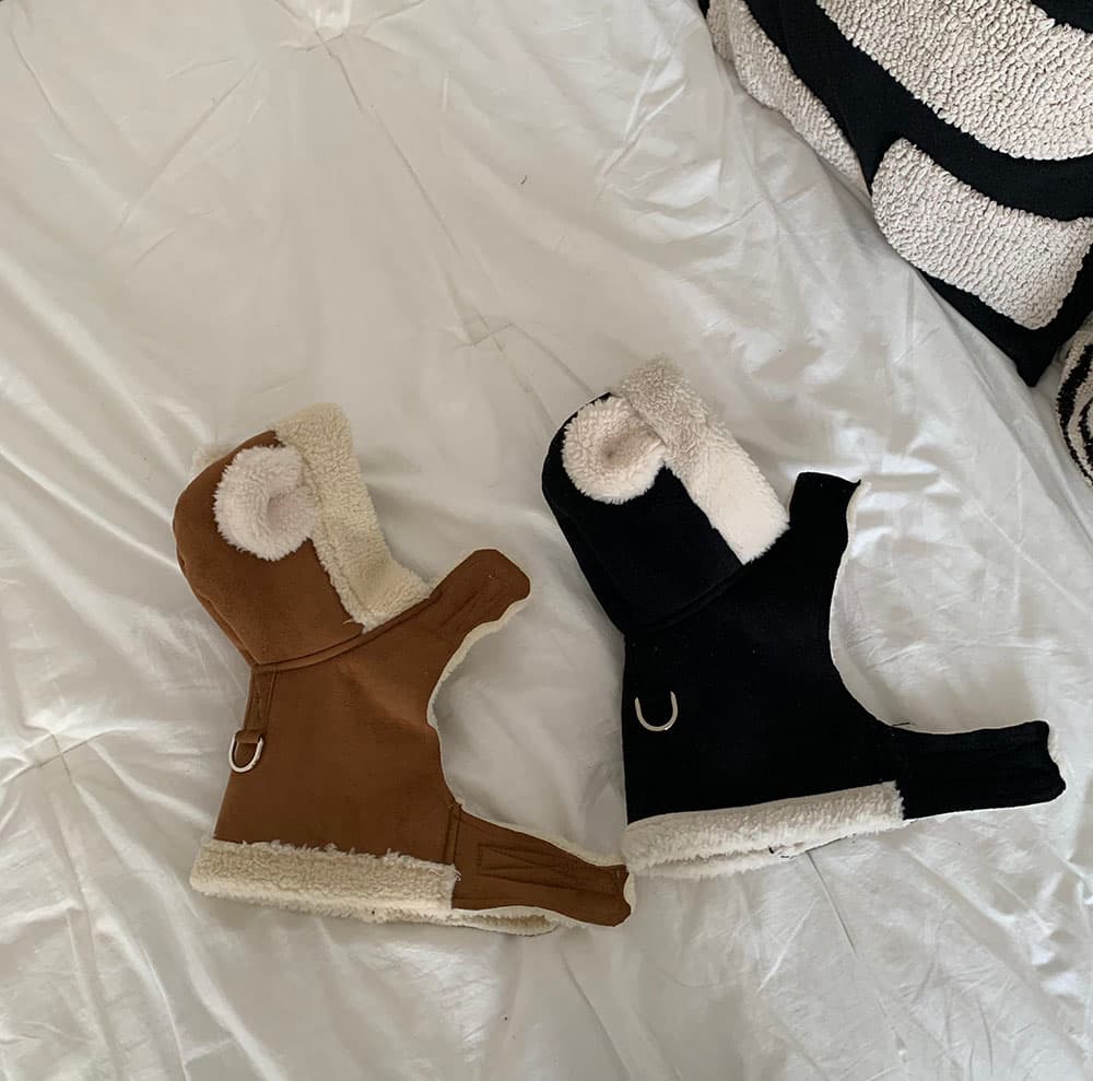 곰돌이 무스탕 하네스 조끼 - 이미지 9