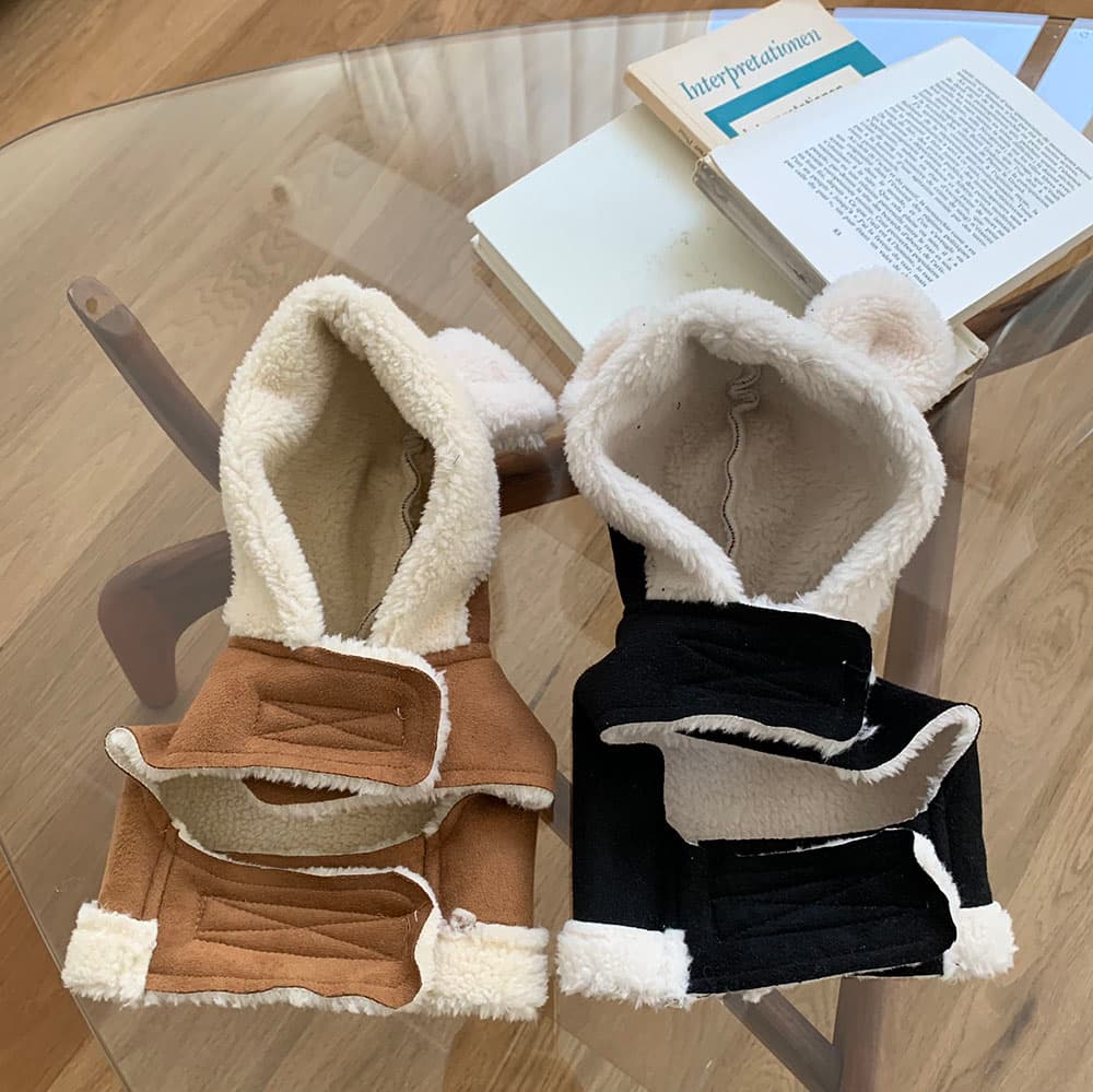 곰돌이 무스탕 하네스 조끼 - 이미지 5