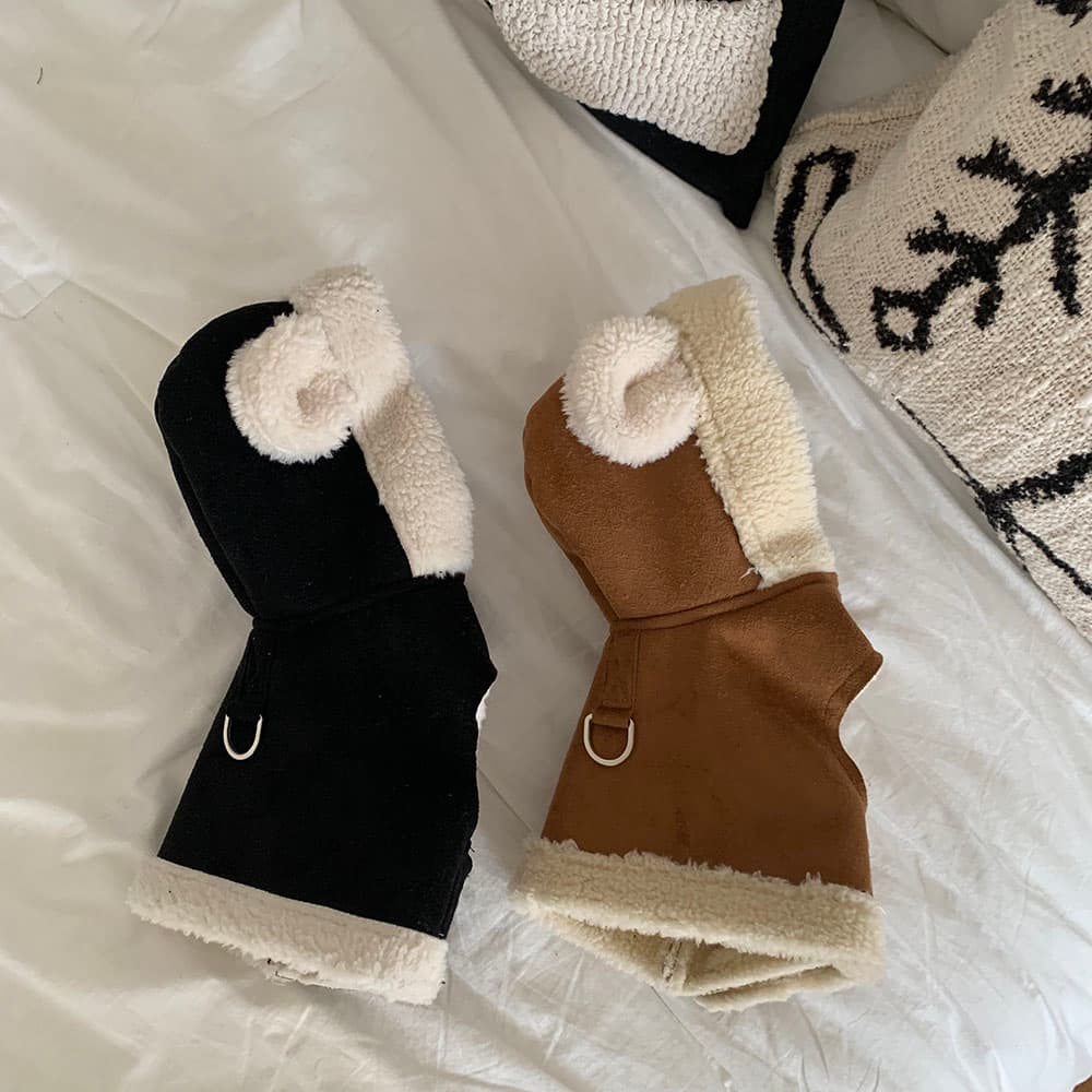 곰돌이 무스탕 하네스 조끼 - 이미지 2