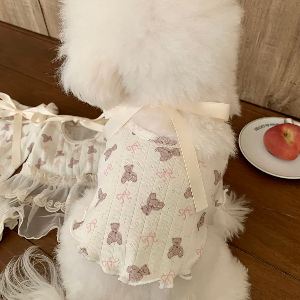 발레코어 리본 곰돌이 티셔츠/올인원/원피스 - 이미지 15