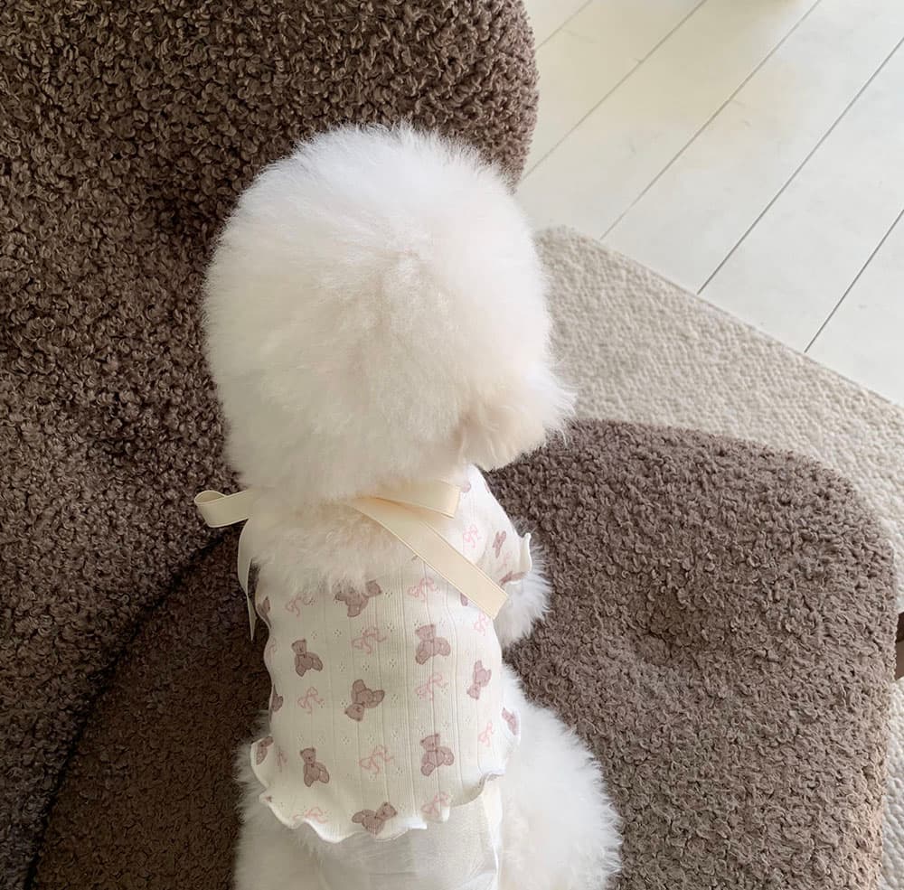 발레코어 리본 곰돌이 티셔츠/올인원/원피스 - 이미지 14