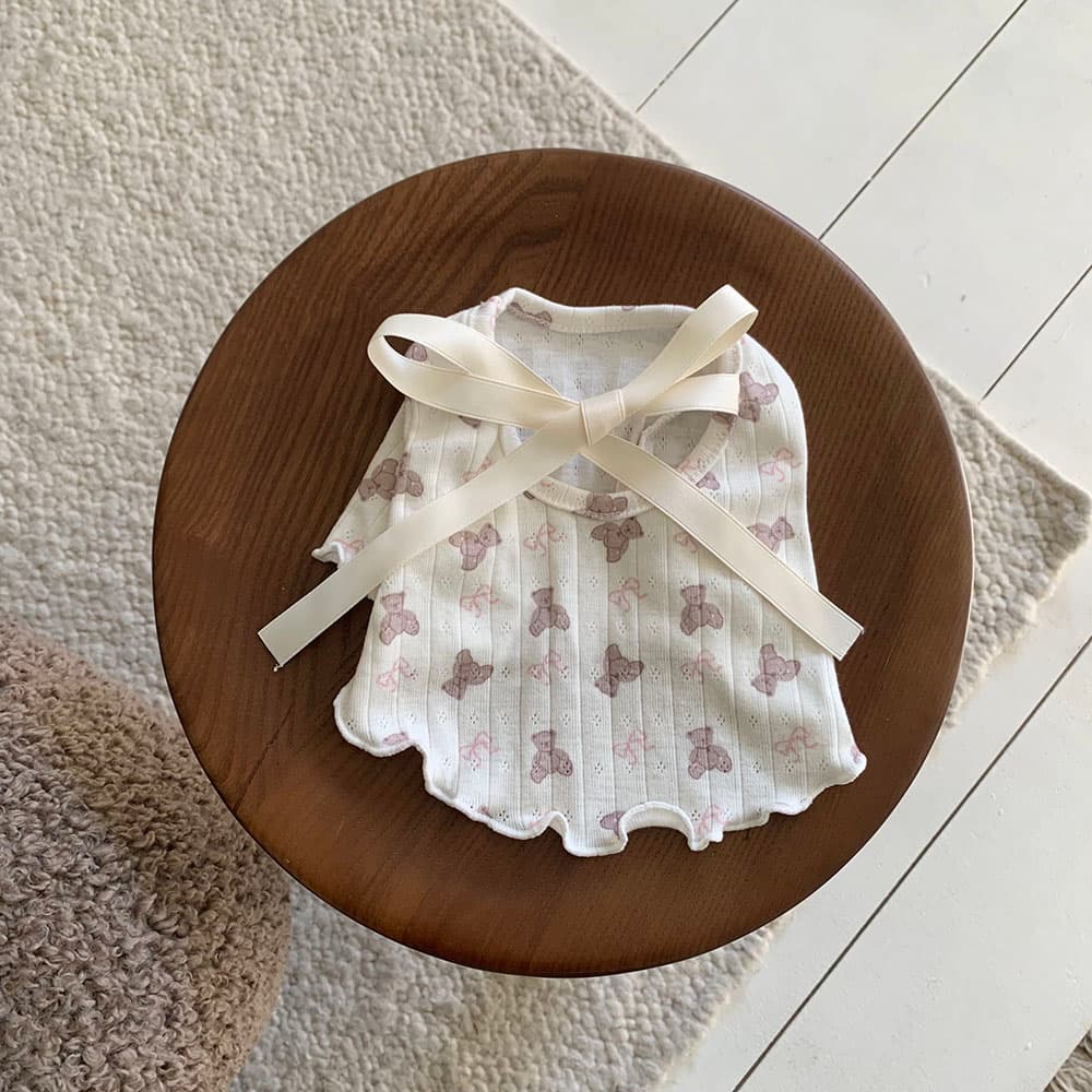 발레코어 리본 곰돌이 티셔츠/올인원/원피스 - 이미지 10