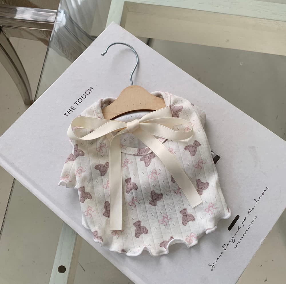 발레코어 리본 곰돌이 티셔츠/올인원/원피스 - 이미지 13