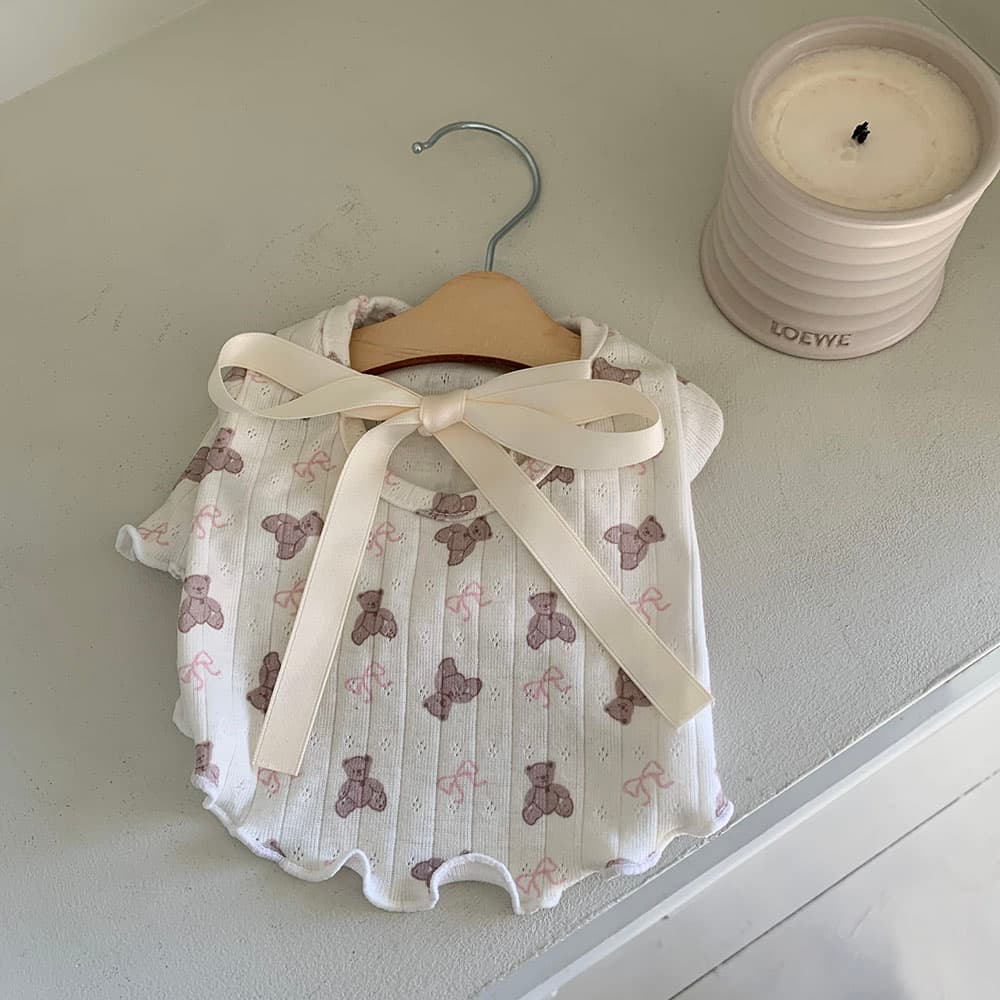 발레코어 리본 곰돌이 티셔츠/올인원/원피스 - 이미지 12