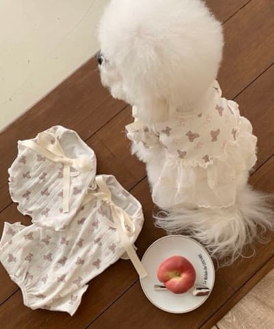 발레코어 리본 곰돌이 티셔츠/올인원/원피스