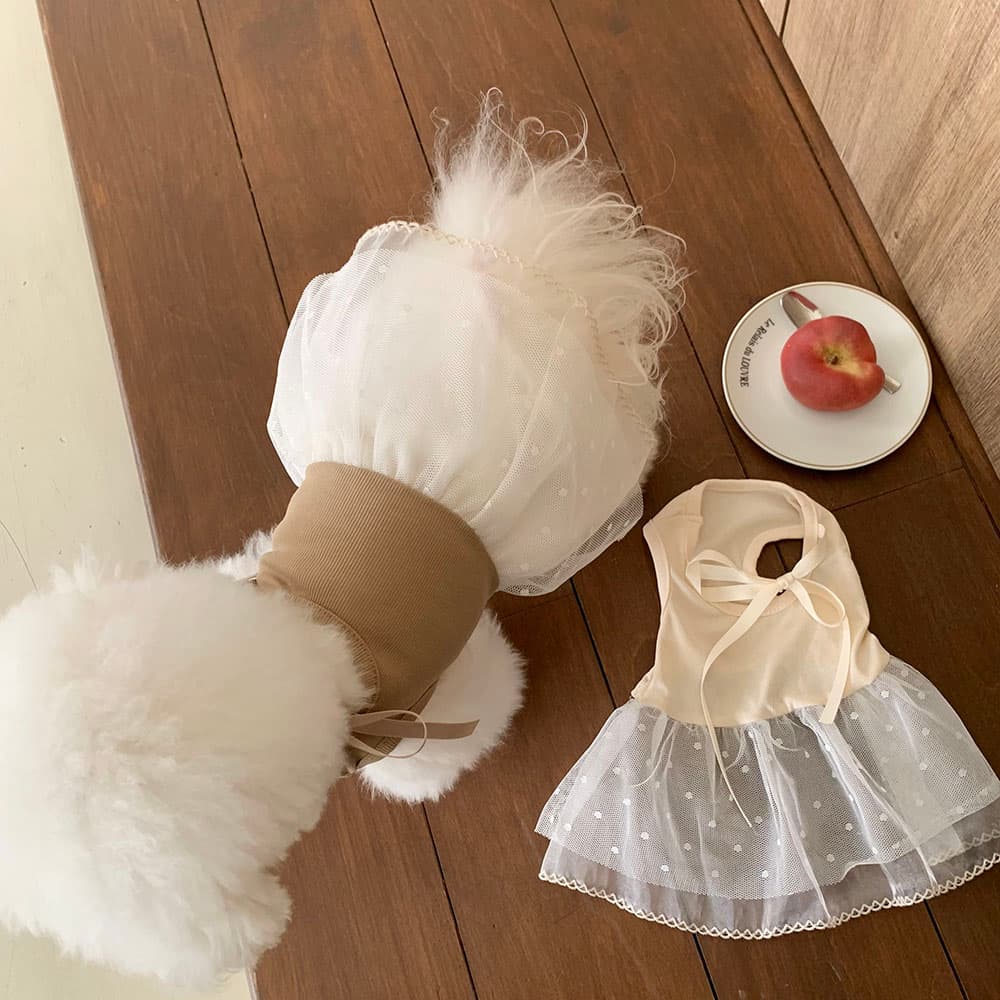 발레코어 골지 레이스 원피스 - 이미지 3