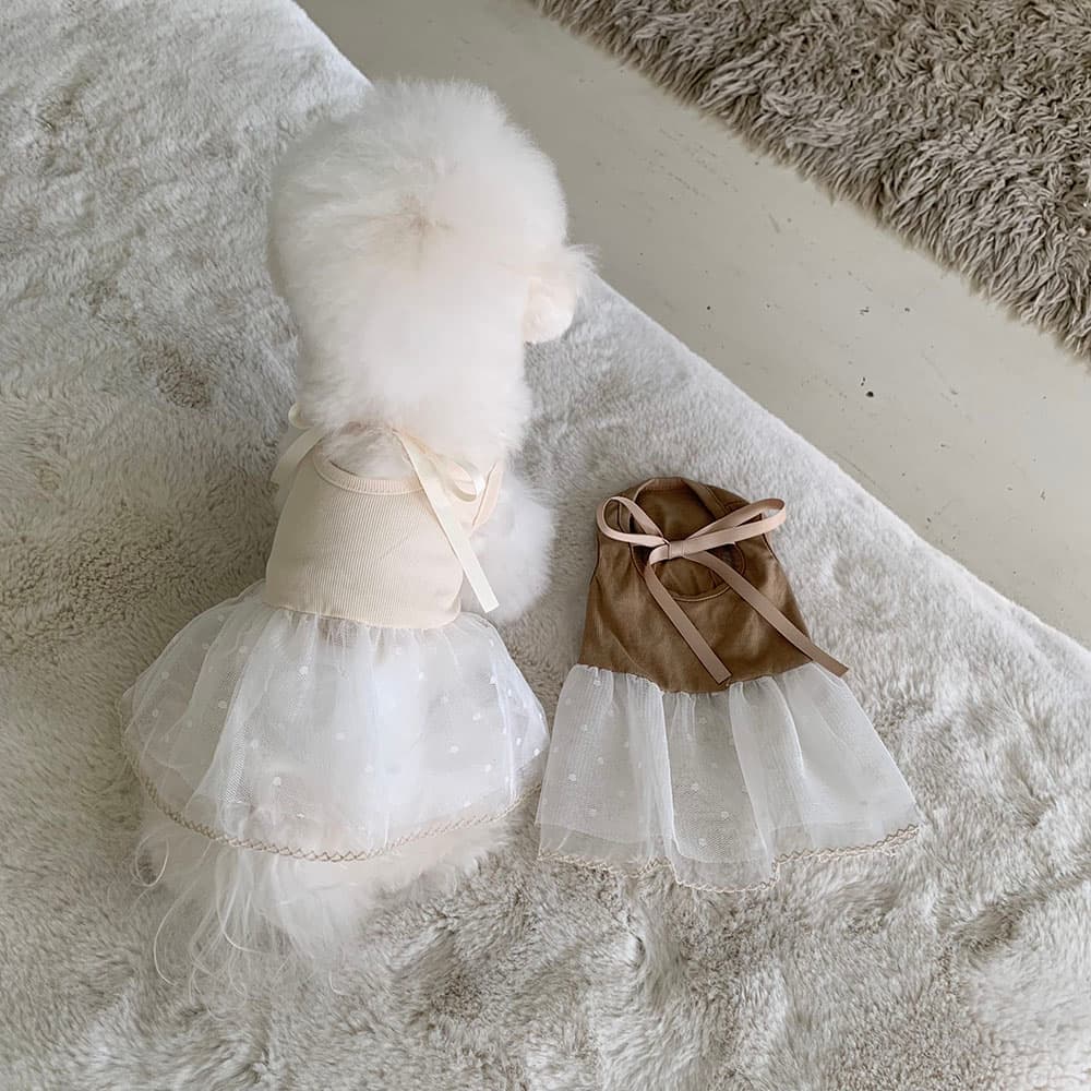 발레코어 골지 레이스 원피스 - 이미지 10