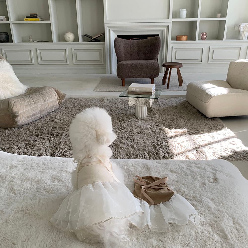 발레코어 골지 레이스 원피스 - 이미지 9