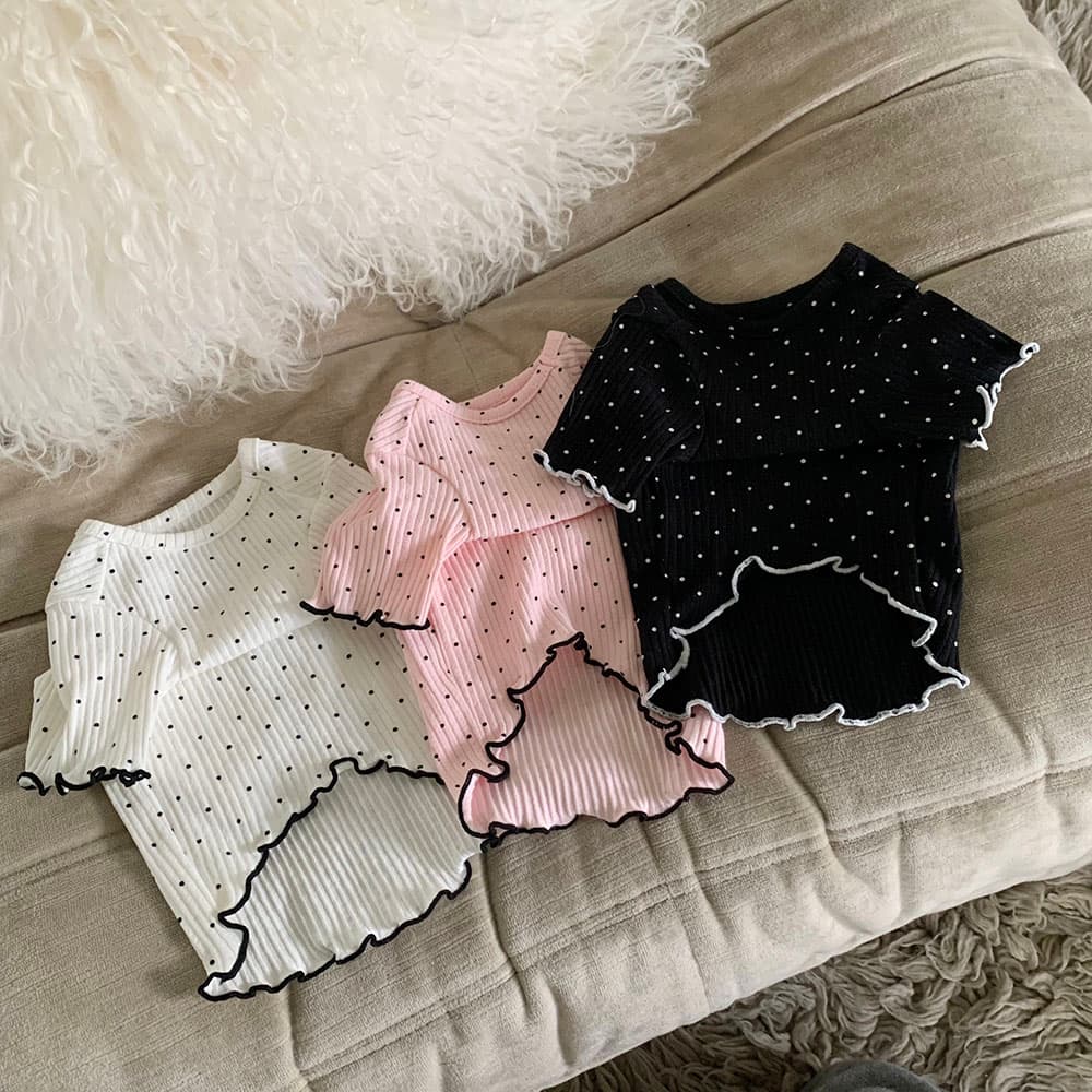 왕리본 도트 티셔츠 - 이미지 12