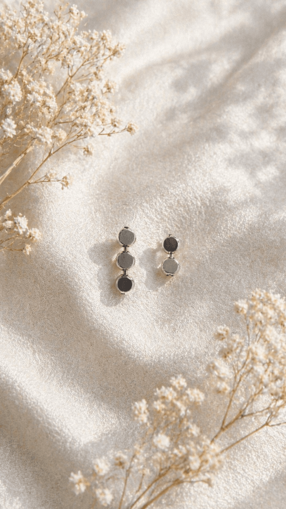 Silver 925 Mini Round Line Stud Earrings - 이미지 3