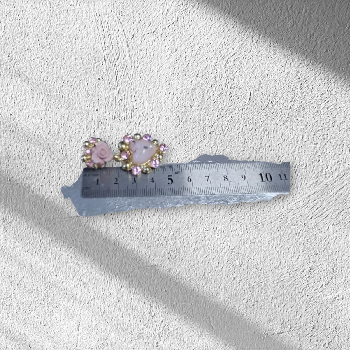 Rose Heart Cubic Drop Earrings - 이미지 3