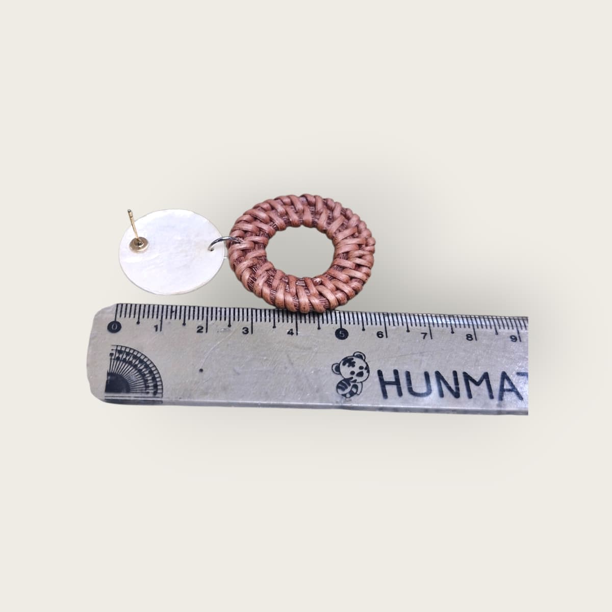 Flower Rattan Ring Drop Earrings - 이미지 4