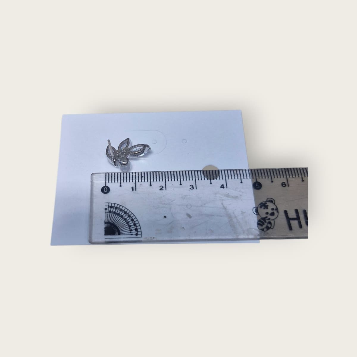 Pearl Point Leaf Cubic Stud Earrings - 이미지 4