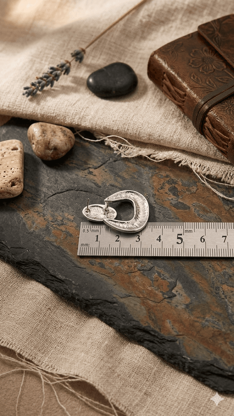 Vintage Texture U-Shaped Drop Earrings - 이미지 4