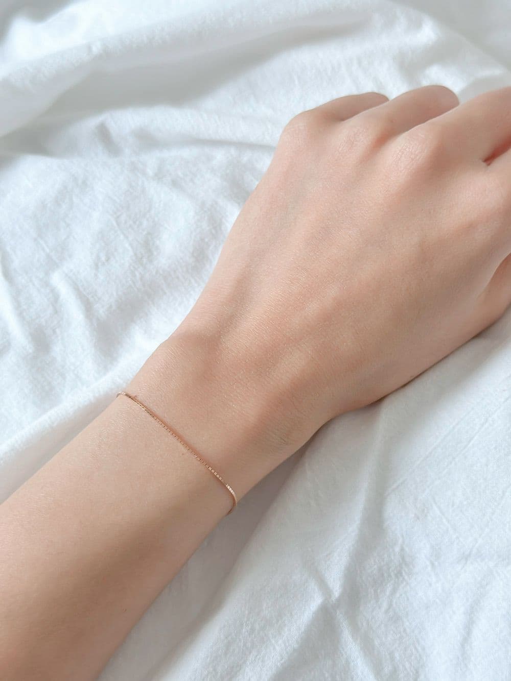 14k 5-point box chain bracelet - 이미지 1