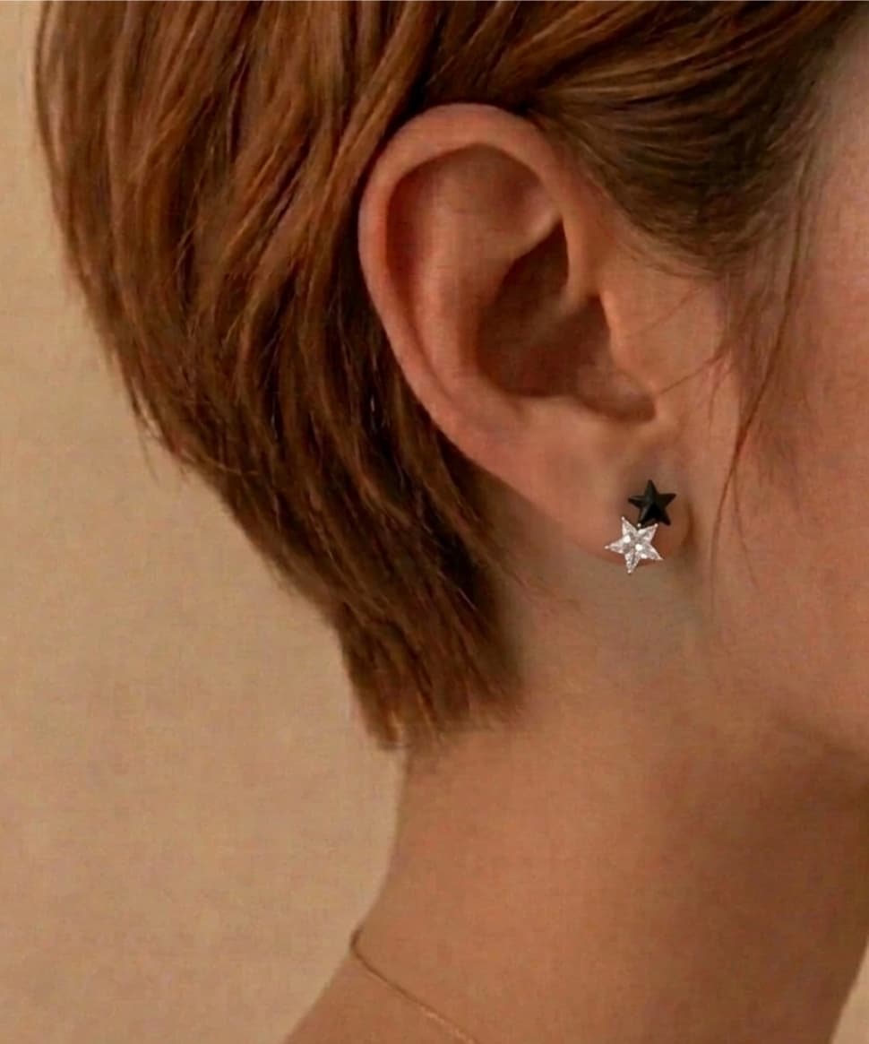 Swarovski Crystal Star Wedding Guest Look 925 Sterling Silver Post Earrings 143 - 이미지 1