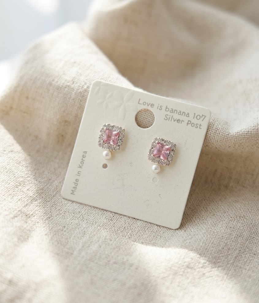 Bling Square Daily 925 Sterling Silver Stud Earrings 139 - 이미지 3