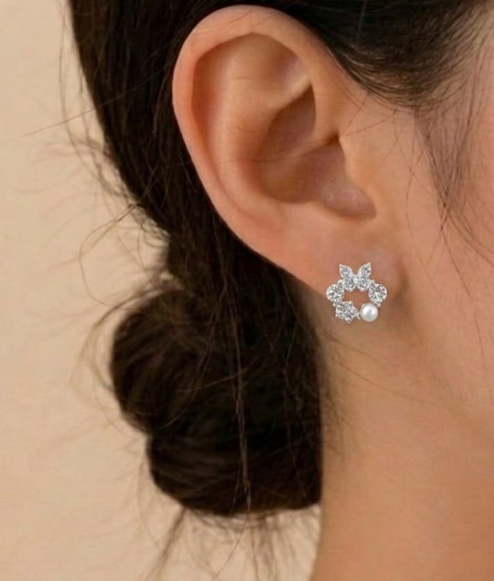Daily Flower Silver 925 Sterling Silver Earrings 139 - 이미지 5