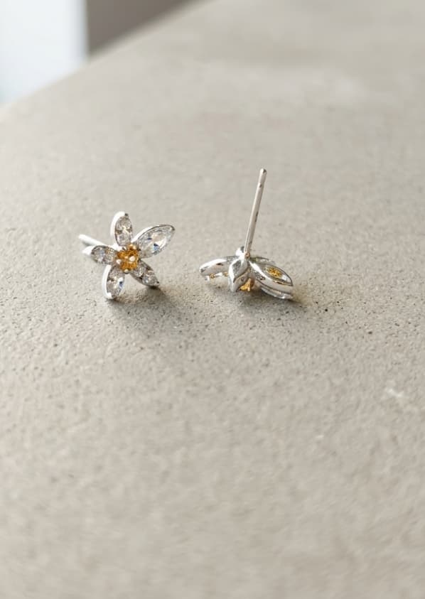 Daily Flower 925 Silver Post Earrings 142 - 이미지 2