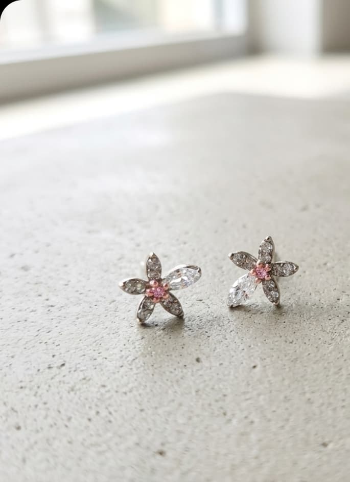 Daily Flower 925 Silver Post Earrings 142 - 이미지 4